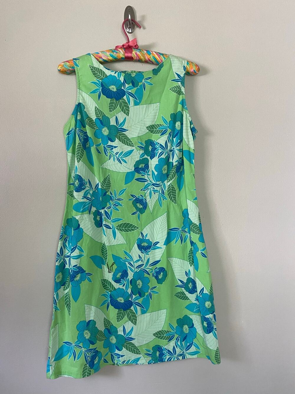 Nikki Lee California 90s does 60s green floral dress y2k Small